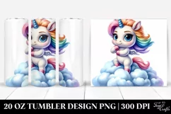 Cute Baby Unicorn Posing as Johny Bravo 20 Oz Tumbler Product Image 1