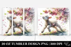 Tumbling Lamb in Spring Petals 20 Oz Tumbler Product Image 1