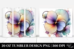 Pastel Pansy Frame, Transparent 20 Oz Tumbler Product Image 1