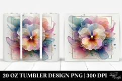 Pastel Pansy Frame, Transparent 20 Oz Tumbler Product Image 1