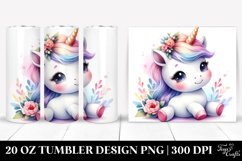 Watercolor Baby Unicorn in Style | 20 Oz Tumbler Product Image 1