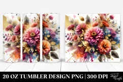 Vibrant Bouquet with Zinnia Splash | 20 Oz Tumbler Product Image 1