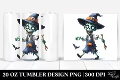 Simple Funny Halloween Clipart with Zombie 20 Oz Tumbler Product Image 1
