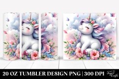 Cute Baby Unicorn Surrounded by Spring Petals | 20 Oz Product Image 1