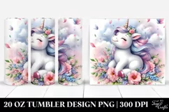 Cute Baby Unicorn Surrounded by Spring Petals | 20 Oz Product Image 1