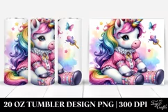 Cute Baby Unicorn Sitting | 20 oz Tumbler Product Image 1