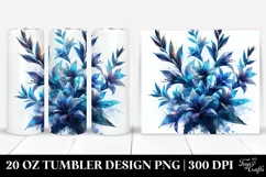 Lobelia Watercolor Splash Tumbler Product Image 1