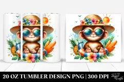 Colorful Baby Monkey with Sunglasses | 20 Oz Tumbler Product Image 1
