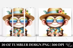 Colorful Baby Monkey with Sunglasses | 20 Oz Tumbler Product Image 1