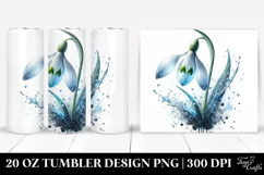 20 Oz Tumbler Sublimation | Glossy Snowdrop Watercolor Product Image 1