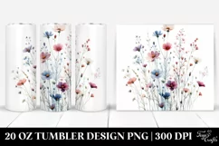 Centered Watercolor Wild Flowers | 20 Oz Tumbler Product Image 1