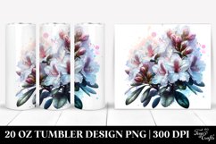 20 Oz Tumbler Sublimation | Glossy Rhododendron Watercolor Product Image 1