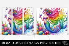 Funny Mermaid Drawing | 20 oz Tumbler Product Image 1