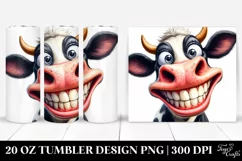 Crazy Funny Cow Portrait with Big Smile | 20 Oz Tumbler Product Image 1