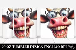 Crazy Funny Cow Portrait with Big Smile | 20 Oz Tumbler Product Image 1