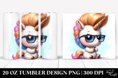 Watercolor Baby Unicorn as Johnny Bravo | 20 Oz Tumbler Product Image 1