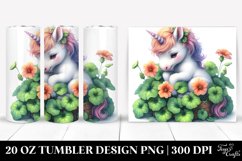 Cute Baby Unicorn with Nasturtium | 20 Oz Tumbler Product Image 1