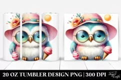 Cute Owl with Sun es and Sun Hat | 20 Oz Tumbler Product Image 1