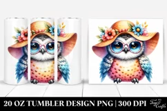 Cute Owl with Sun es and Sun Hat | 20 Oz Tumbler Product Image 1