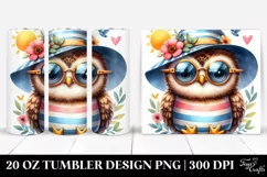 Cute Owl with Sun es and Sun Hat | 20 Oz Tumbler Product Image 1