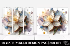 Stained Daffodil on Marble Splash | 20 Oz Tumbler Product Image 1
