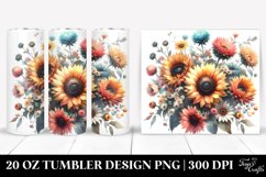 Washed Watercolor with Small Sunflower | 20 oz Tumbler Product Image 1