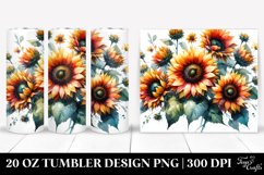 Washed Watercolor with Small Sunflower | 20 oz Tumbler Product Image 1