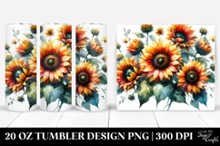 Washed Watercolor with Small Sunflower | 20 oz Tumbler Product Image 1