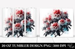 20 Oz Tumbler Sublimation | Rhododendron | Watercolor Product Image 1