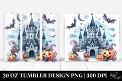 Simple Funny Halloween Clipart with Castle 20 Oz Tumbler Product Image 1