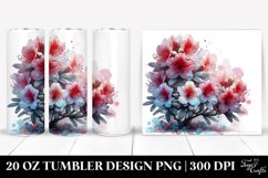 20 Oz Tumbler Sublimation | Rhododendron | Watercolor Product Image 1