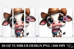 Watercolor Baby Cow in Boots Clipart Product Image 1