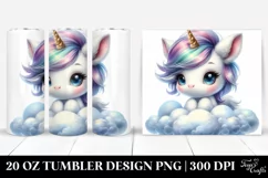 Cool Baby Unicorn on Lofty Cloud | 20 Oz Tumbler Product Image 1