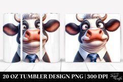 Watercolor Cow Portrait Tie with Big Eyes | 20 Oz Tumbler Product Image 1