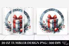Retro Watercolor Christmas Gift, 20 Oz Tumbler Product Image 1
