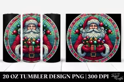 Santa with Presents Stained 20 Oz Tumbler Product Image 1