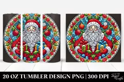 Santa with Presents Stained 20 Oz Tumbler Product Image 1