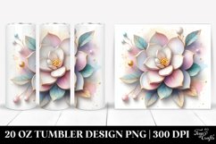 Wooden Gardenia Watercolor Splash Tumbler Product Image 1