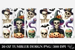 Simple Funny Halloween Clipart with Skull 20 Oz Tumbler Product Image 1