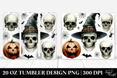 Simple Funny Halloween Clipart with Skull 20 Oz Tumbler Product Image 1