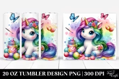 Cute Baby Unicorn Playing Dressed | 20 oz Tumbler Product Image 1