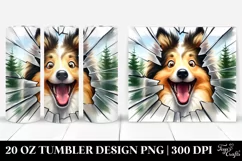 Cute Collie Popping Eyes | 20 Oz Tumbler Product Image 1