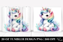 Cute Baby Unicorn in Style | 20 Oz Tumbler Product Image 1