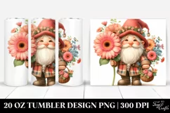 Detailed Cute Gnome with Flower Basket | 20 Oz Tumbler Product Image 1