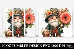 Detailed Cute Gnome with Flower Basket | 20 Oz Tumbler Product Image 1