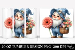 Detailed Cute Gnome with Flower Basket | 20 Oz Tumbler Product Image 1