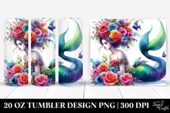 Mermaid Floral Wreath | 20 oz Tumbler Product Image 1