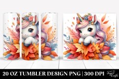 Baby Unicorn Autumn Leaves. 20 oz Tumbler Design Product Image 1