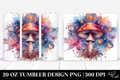 Vibrant Celestial Mushroom Clipart 20 Oz Tumbler Product Image 1