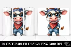 Funny Baby Cow with Bandana Clipart Product Image 1